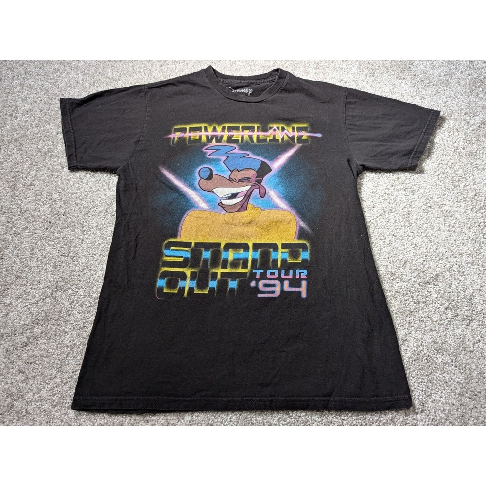 Vintage Disney Powerline Stand Out Black Short Sleeve T Shirt Mens Size Small